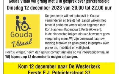 Gouda Vitaal wil graag met u in gesprek